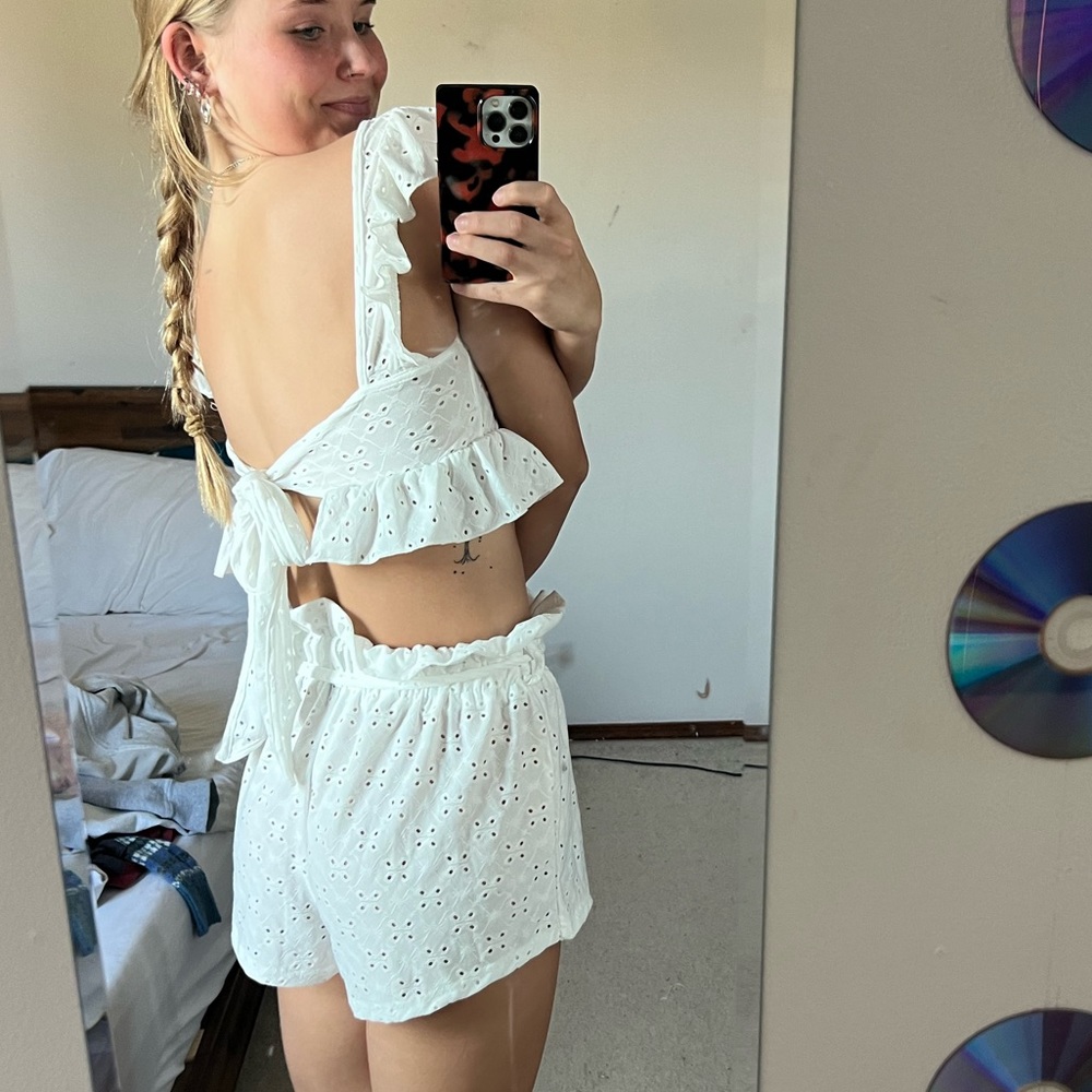 White eyelet set